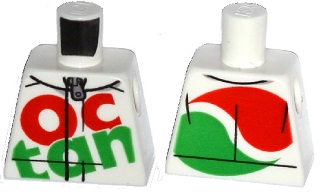 Lego Torso Octan Logo Racing Suit with Silver Zipper Pattern / White