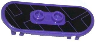 Lego Minifigure, Utensil Skateboard Deck with Rectangles on Black Background Pattern (Sticker) - Set 79105 / Dark Purple