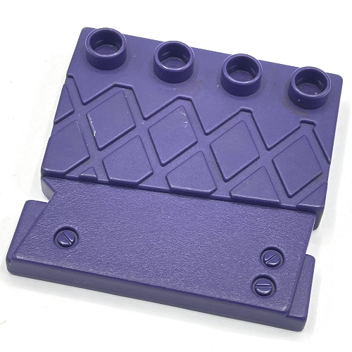 Lego Duplo Tile, Modified 4 x 4 Studs on Edge and Groove Lines (Staircase Step)