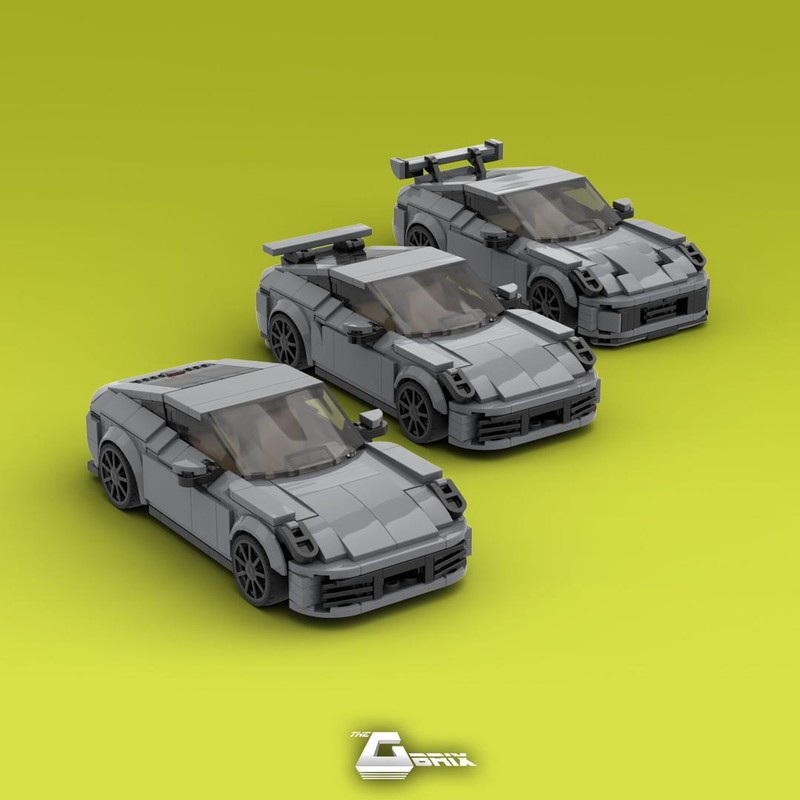Lego Porsche 911 (992) - 3in1(Carrera, Turbo, GT3) - Dark Bluish Gray