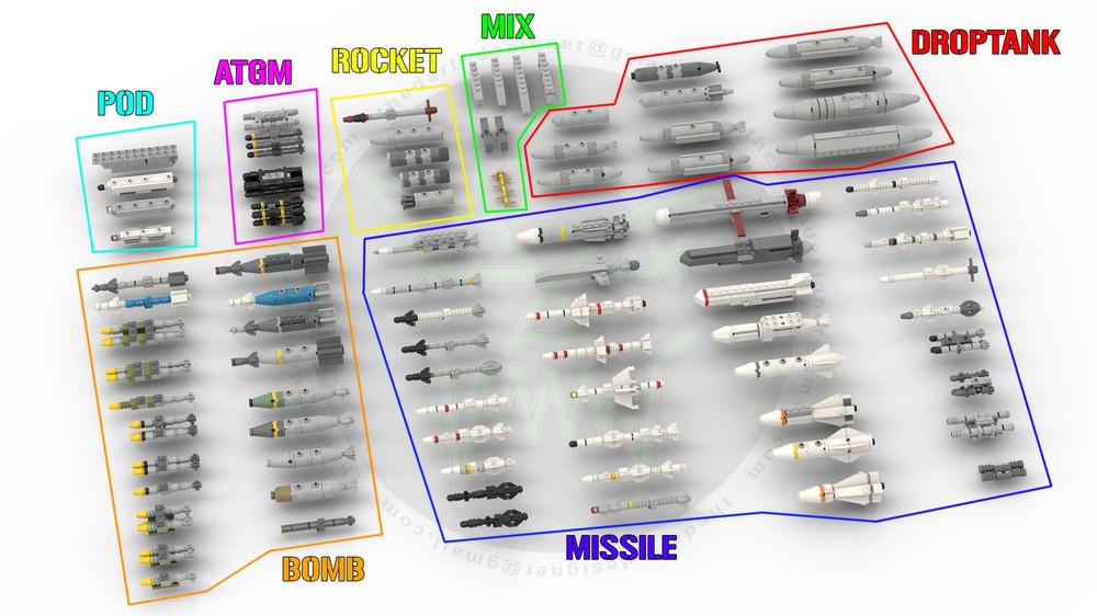 Lego Aircraft WEAPON PACK | 1:35 Scale