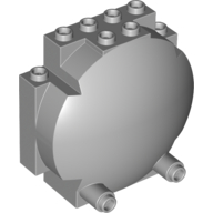 Lego Windscreen 3 x 6 x 5 Bubble with Studs on Top [Plain] / Light Bluish Gray