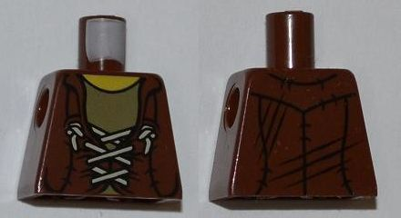 Lego Torso Dino Vest with String Pattern / Reddish Brown