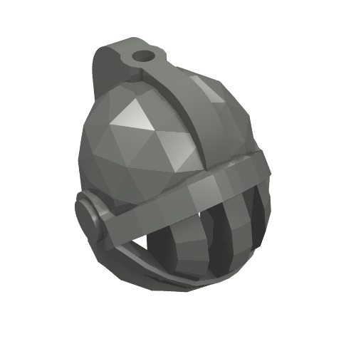 Lego Helmet with Fixed Grill and Plume Hole (Castle) / Dark Bluish Gray