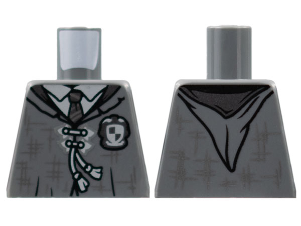 Lego Torso Robe, Light Bluish Gray Shirt and Laces, Silver Striped Tie and Hashmarks Pattern / Dark Bluish Gray