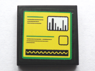 Lego Tile 2 x 2 with Bar Graph and Sine Wave Meters and Text Lines Pattern (Sticker) - Set 75913