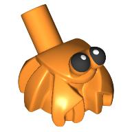 Lego Animal, Hermit Crab, with Bar and Black Eyes Print / Orange