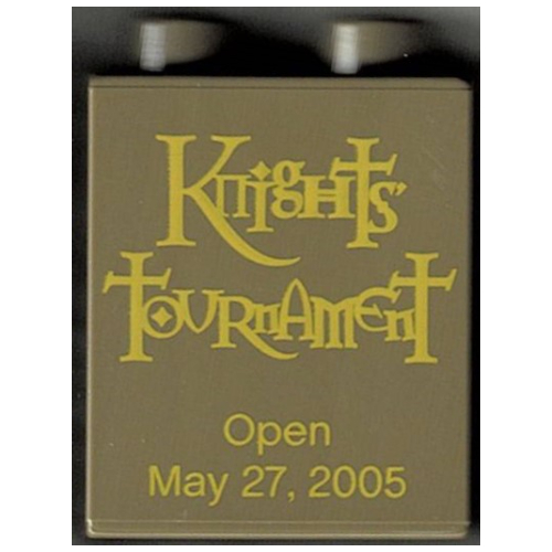 Lego Duplo Brick 1 x 2 x 2 with Knights' Tournament Print / Dark Tan