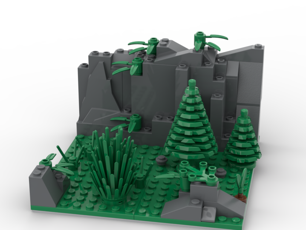 Lego Tiny Forrest And Rockside For a Small Moc