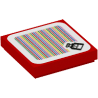 Lego Tile 2 x 2 with Toady and Barcode Print (Sticker)