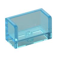 Lego Panel 1 x 2 x 1 with Rounded Corners and 2 Sides / Trans-Light Blue