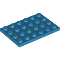 Lego Plate 4 x 6 / Dark Azure