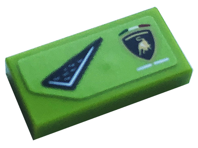 Lego Tile 1 x 2 with Air Vent and Lamborghini Logo Pattern Model Left Side (Sticker) - Set 76899