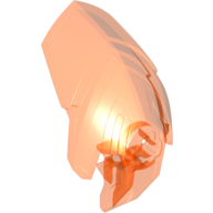 Lego Large Figure Helmet / Visor with Clip / Trans-Neon Orange