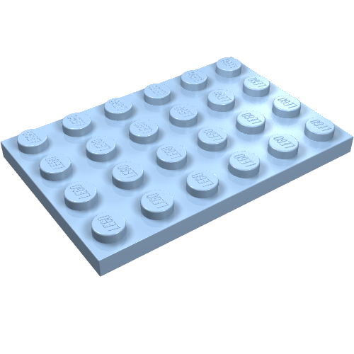 Lego Plate 4 x 6 / Bright Light Blue