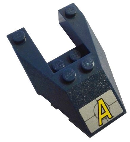 Lego Wedge 6 x 4 Cutout with Stud Notches with Agents Logo Pattern (Sticker) - Set 8637