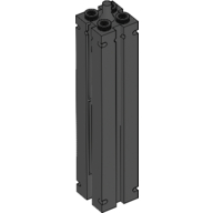 Lego Support 2 x 2 x 8 with Grooves, Smooth On All Sides, Top Peg / Black