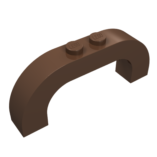 Lego Brick Arch 1 x 6 x 2 Curved Top / Brown