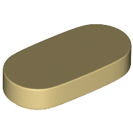 Lego Tile Round 1 x 2 / Tan