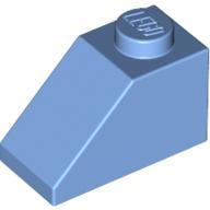 Lego Brick Sloped 45° 2 x 1 with Bottom Pin / Medium Blue