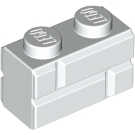 Lego Brick Special 1 x 2 with Masonry Brick Profile / White