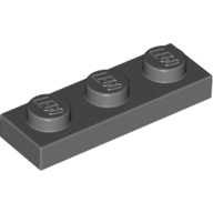 Lego Plate 1 x 3 / Dark Bluish Gray