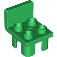 Lego Duplo Chair with 4 Studs and Squared Back / Green