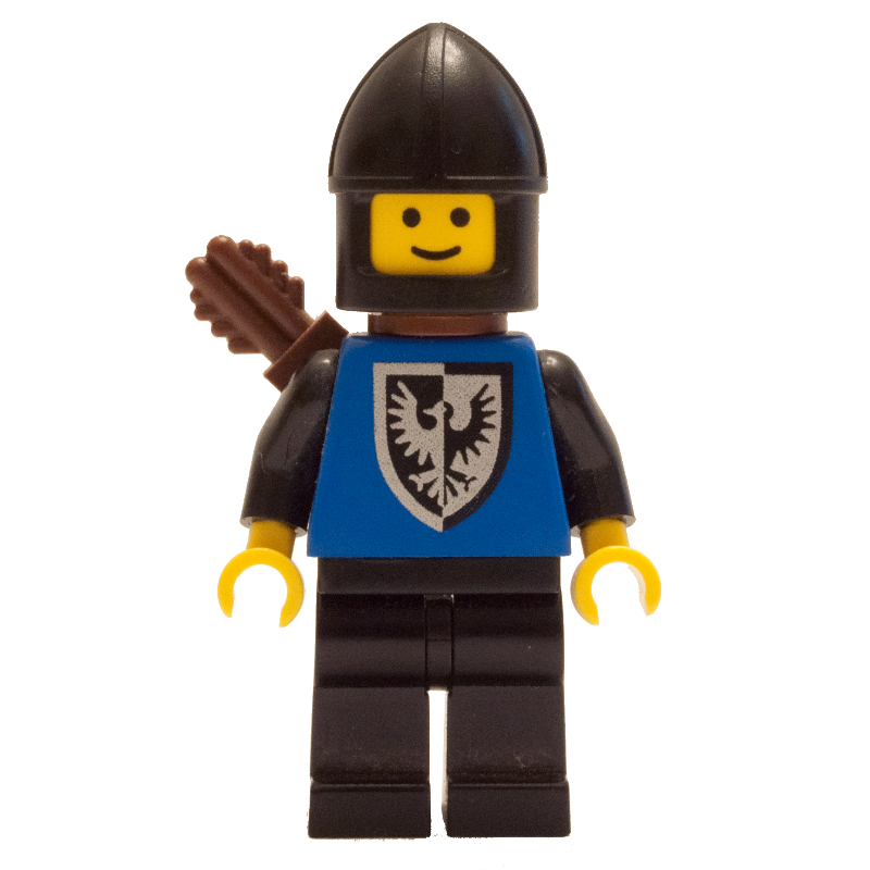 Lego Archer (Black Falcon) - Black Legs, Black Hips, Rounded Shield, Chin-Guard
