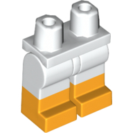 Lego Hips with White Legs and Bright Light Orange Boots Pattern [Donald] / White