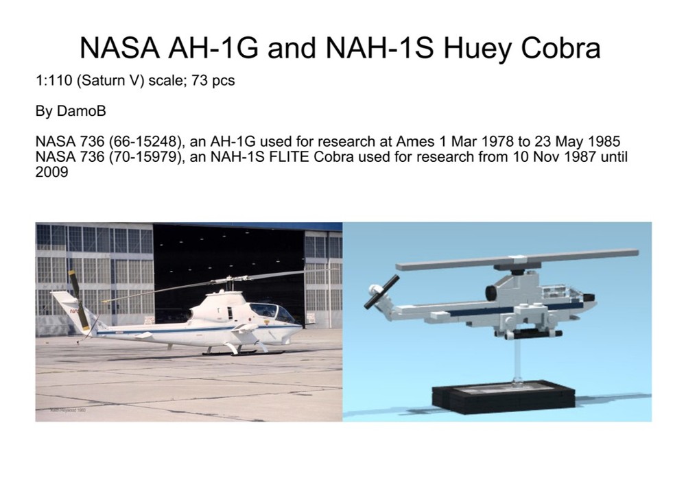 Lego DamoB's NASA AH-1G NAH-1S Cobra