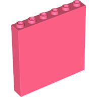 Lego Panel 1 x 6 x 5 / Coral