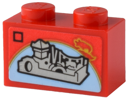 Lego Brick 1 x 2 with LEGO Chinese New Year Set 80107 Spring Lantern Festival Box Art Pattern (Sticker) - Set 80036