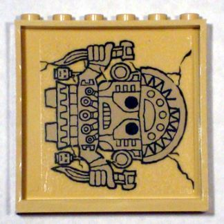 Lego Panel 1 x 6 x 5 with Idol Pattern Turned Right (Sticker) - Set 7623