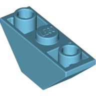 Lego Brick Sloped Inverted 45° 3 x 1 Double with 2 Blocked Open Studs / Medium Azure