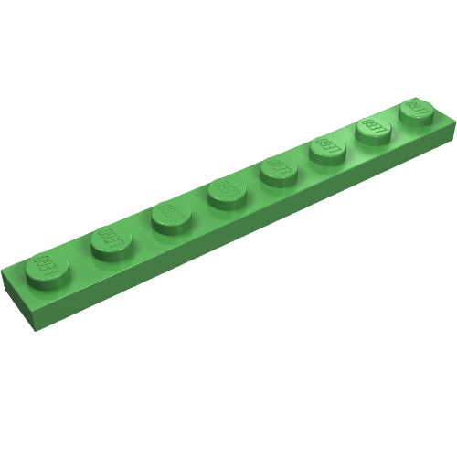 Lego Plate 1 x 8 / Bright Green