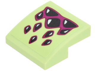 Lego Slope, Curved 2 x 2 x 2/3 with Magenta and Black Dragon Claws Pattern (Sticker) - Set 41183
