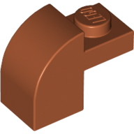 Lego Brick Curved 1 x 2 x 1 1/3 with Curved Top / Dark Orange