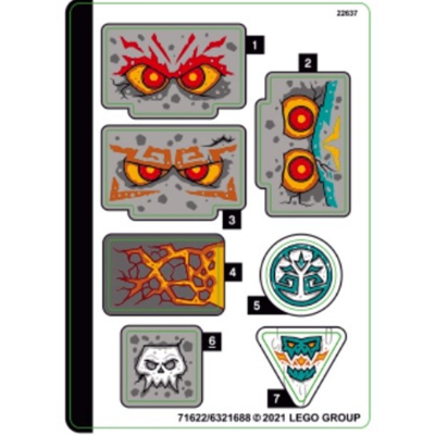 Lego Sticker Sheet for Set 71747-1