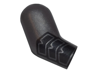 Lego Arm, Right with Black Gauntlet Pattern / Pearl Dark Gray
