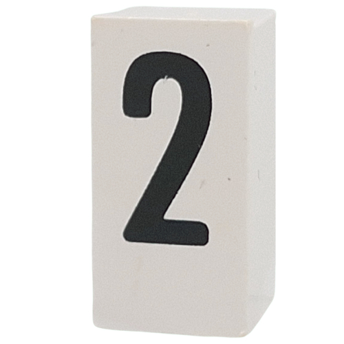 Lego Tile Special 1 x 2 x 5/6 with Stud Hole in End with '2' Print