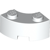 Lego Brick Round Corner 2 x 2 Macaroni with Stud Notch and Reinforced Underside [New Style] / White
