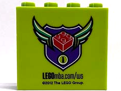 Lego Brick 2 x 4 x 3 with 'LEGOmba.com/ws' Master Builder Academy Website Link and Logo Pattern
