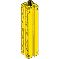 Lego Support 2 x 2 x 8 with Grooves, Two Sided Lattice and Top Peg / Yellow