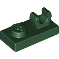 Lego Plate Special 1 x 2 [Open O Top Clip] / Dark Green