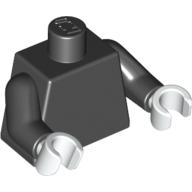 Lego Torso, Black Arms, White Hands [Plain] / Black