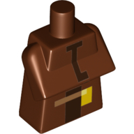 Lego Torso Special, Long with Folded Arms with Dark Brown Stripe, Honey Print / Reddish Brown