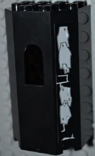 Lego Panel 3 x 4 x 6 with Window with 4 Metal Plates Wall Repairs Pattern on Left Side (Sticker) - Set 2505