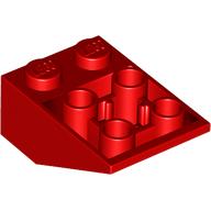 Lego Brick Sloped Inverted 33° 3 x 2, Connections between Studs, Ovoid Bottom Pin / Red