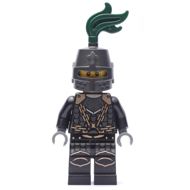 Lego Dragon Knight, Black, Helmet with Dark Green Plume
