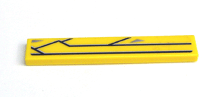 Lego Tile 1 x 6 with SW Jedi Starfighter Right Pattern (Sticker) - Set 7669 / Yellow